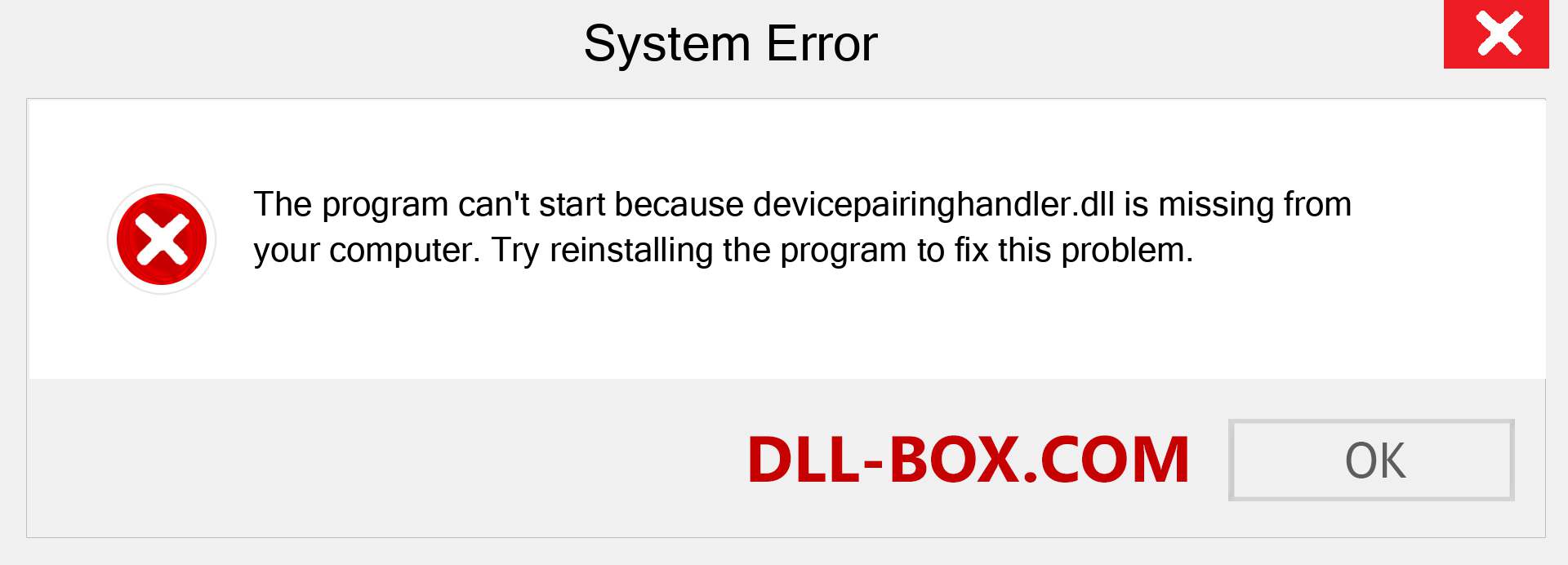  devicepairinghandler.dll file is missing?. Download for Windows 7, 8, 10 - Fix  devicepairinghandler dll Missing Error on Windows, photos, images
